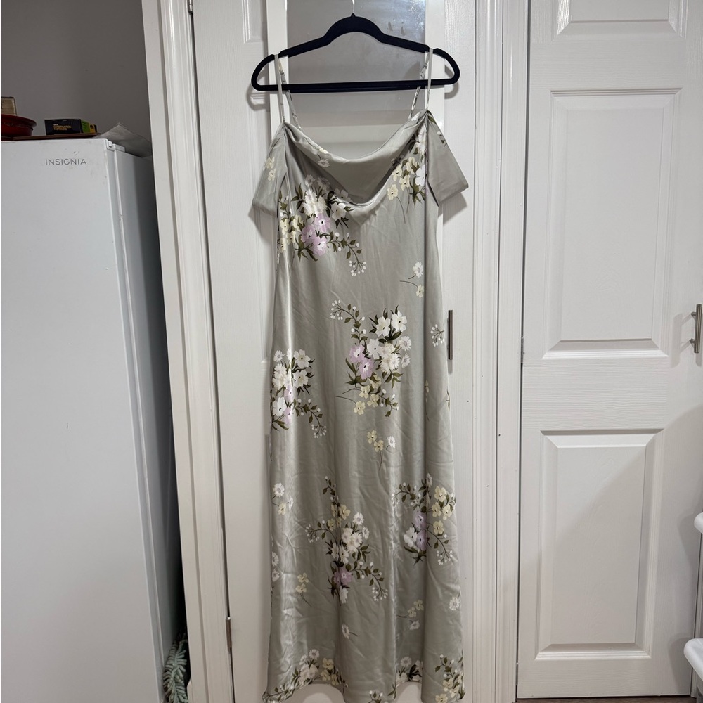 Floral Maxi Dress in Sage and White